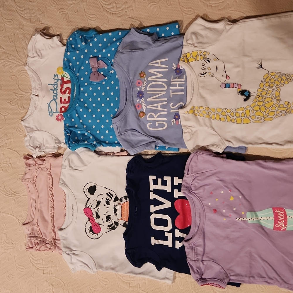 8 Tee Shirts baby girl 12 mo.